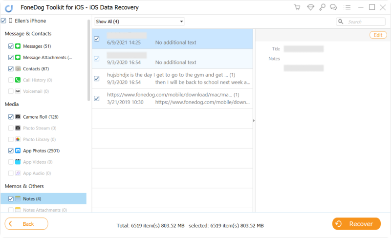 Recover Permanently Deleted Notes on iPhone without iCloud Using FoneDog iOS Data Recovery