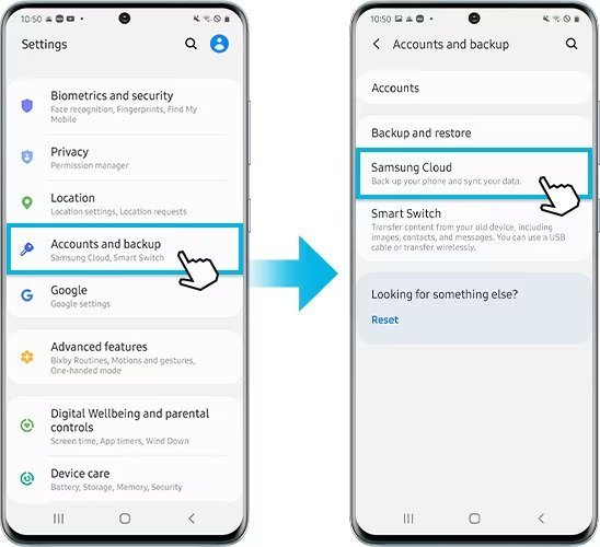 Back Up Contacts on Android Using Device Manufacturer’s Cloud Service