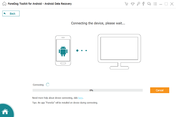 在Android FoneDog Backup Connect上进入恢复模式