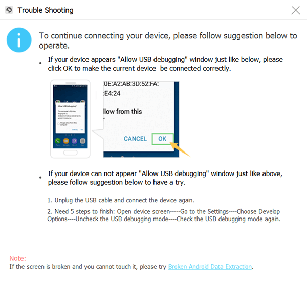 Connect Devices to Recover Missing Messages from Android