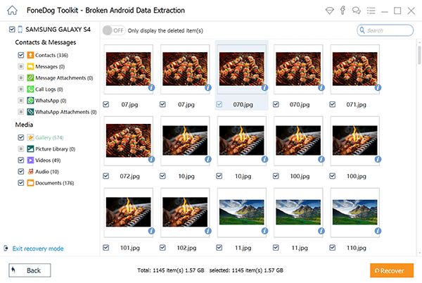 select-photos-to-recover-broken-samsung