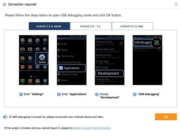 Enable USB Debugging