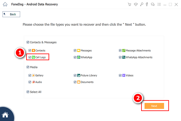 select call logs 