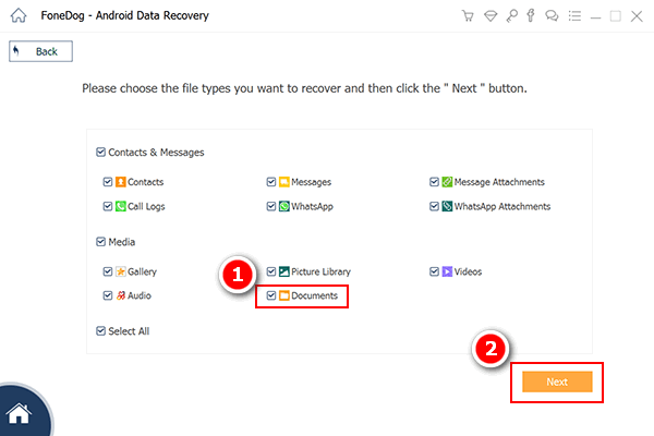 Escolha documentos para recuperar o Excel excluído