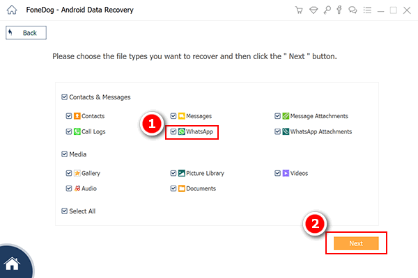 Select WhatsApp File to Recover Deleted WhatsApp Messages from Moto