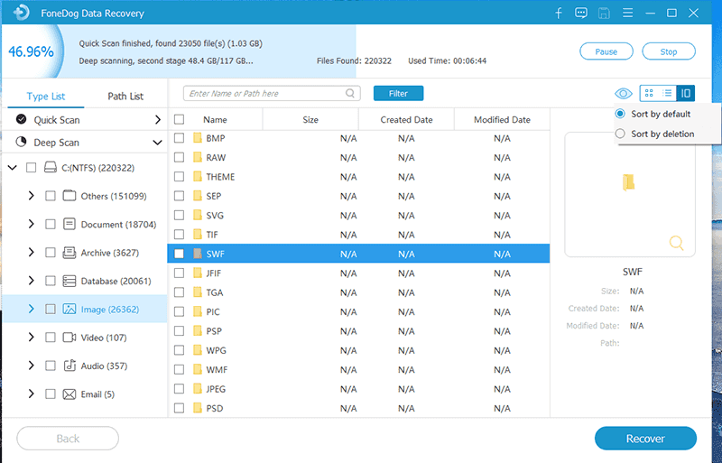 Recupere arquivo do Microsoft Project com FoneDog Data Recovery