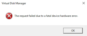 Resolva “A solicitação falhou devido a um erro fatal de hardware do dispositivo”