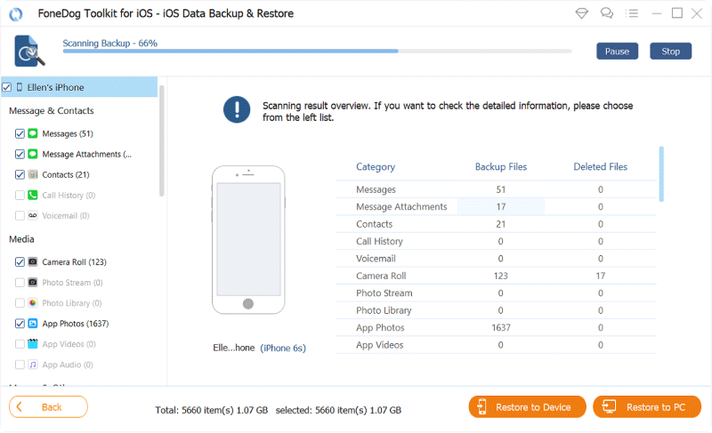 Access iPhone Files on Windows 10 FoneDog Scanning Backup