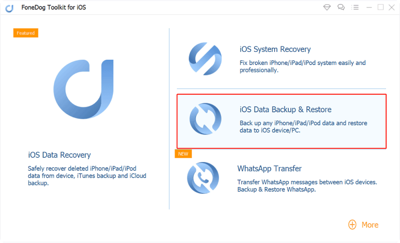 Select iOS Data Backup and Restore