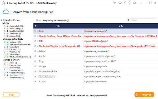 Recover Deleted Salari History Icloud