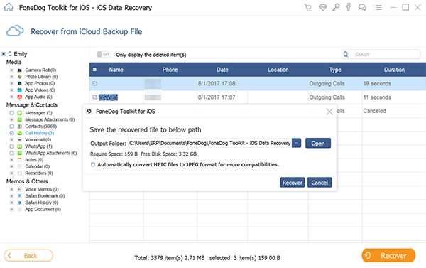 Recover Call History from iCloud