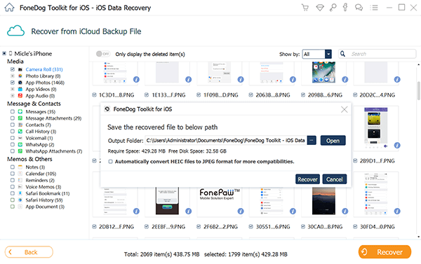 恢复 -  icloud的 - 照片到PC