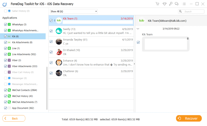 How to Directly Restore Kik Messages without Backups