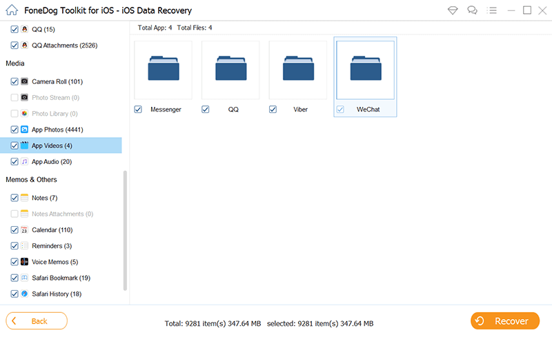 Melhor método – FoneDog iOS Data Recovery para recuperar vídeos que excluí no iOS