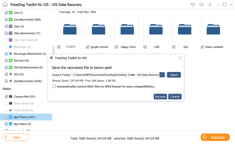 Recover Data to Back Up