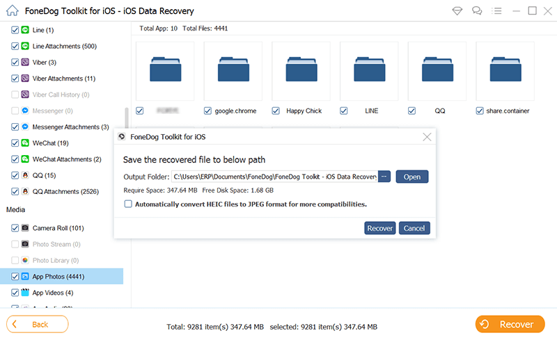 Recupera i dati di cui eseguire il backup