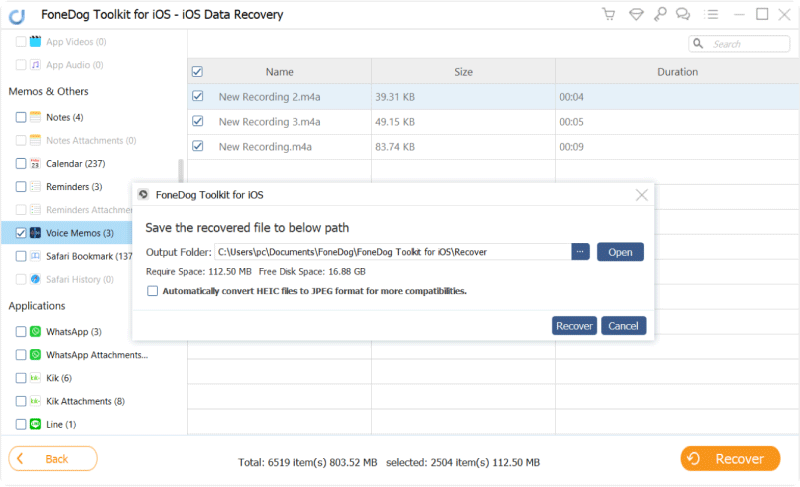 Recover iPhone Voice Memos