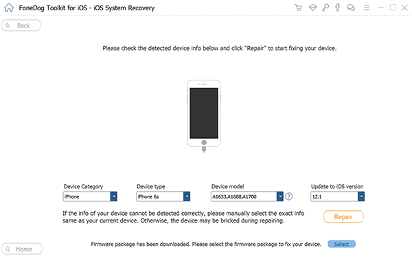 Lås upp iPhone 6: FoneDog iOS System Recovery