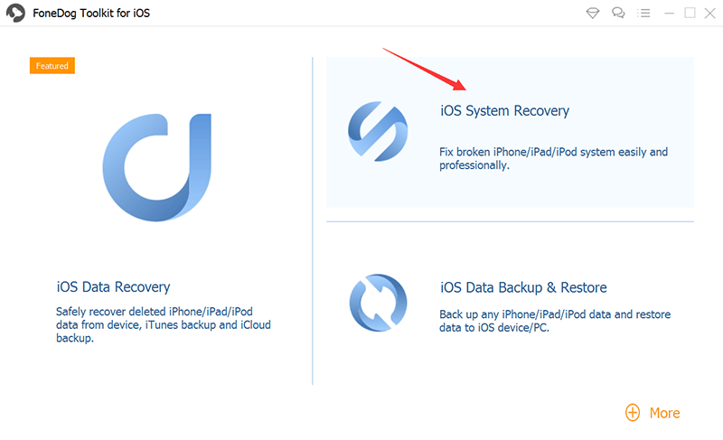 Esegui FoneDog iOS System Recovery