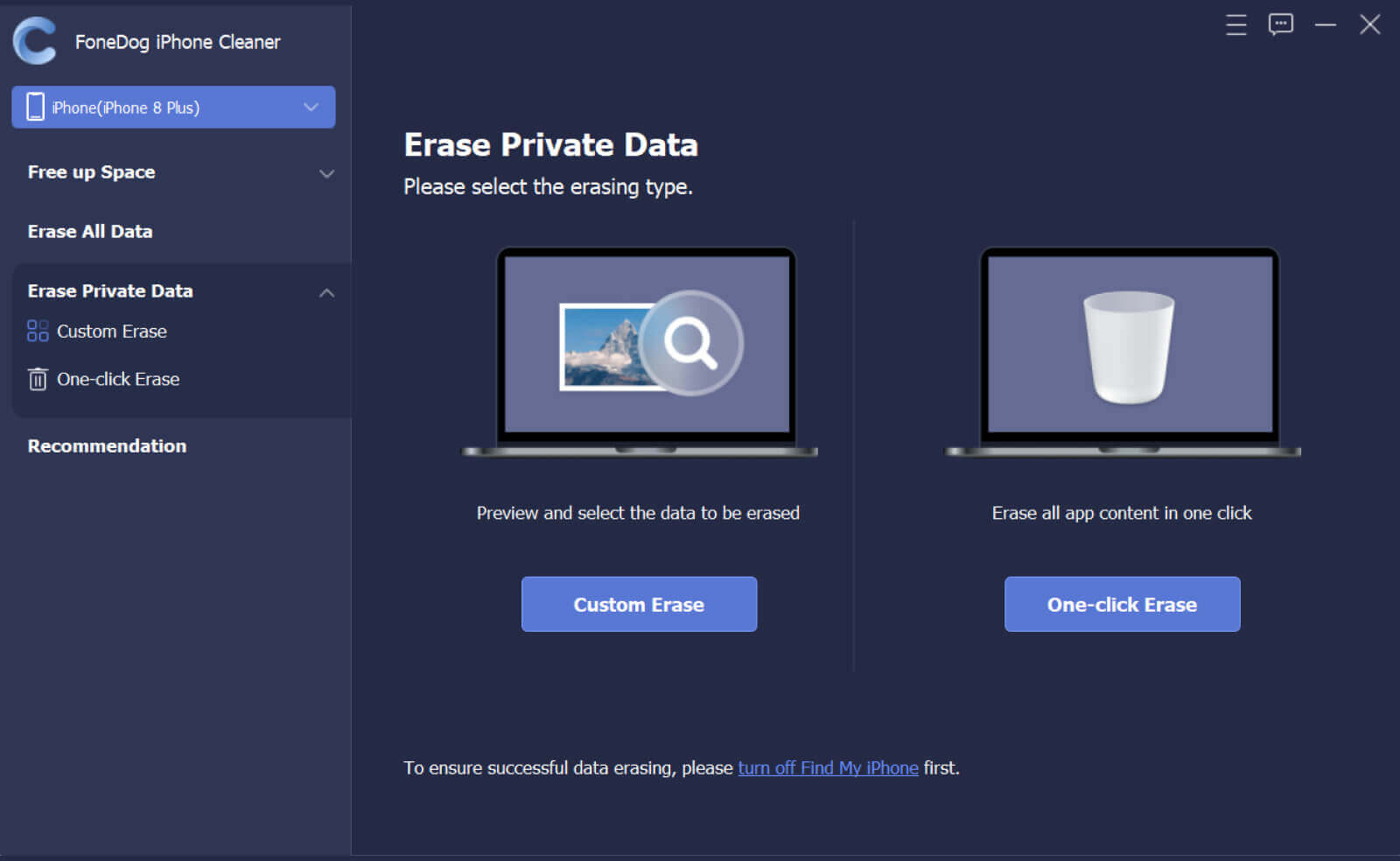 Choose Erase Private Data to Delete Viber Message History