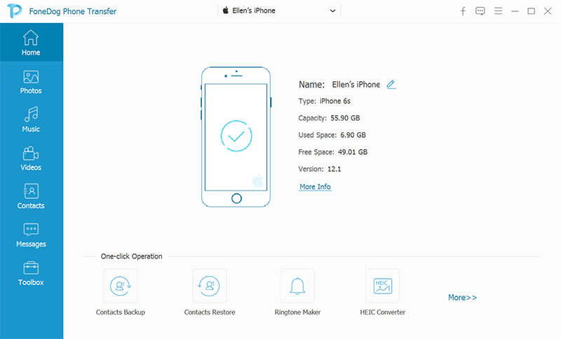 Inicie la transferencia telefónica de FoneDog