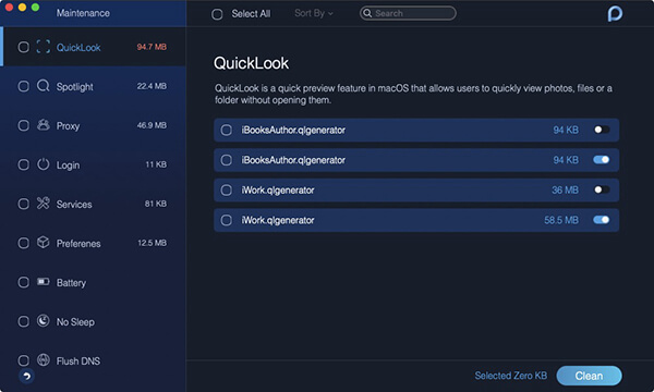 quicklook de manutenção