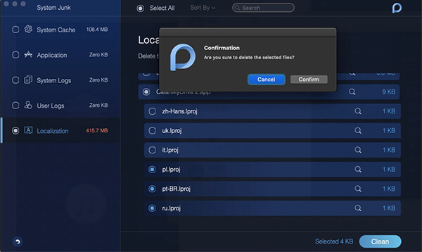 System Junk Localization Deleting