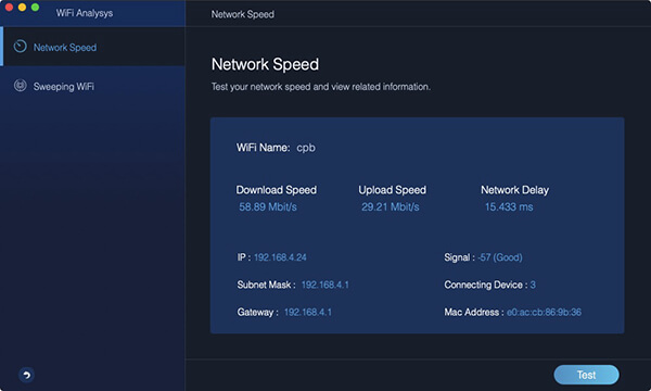 wifi network speed test finish