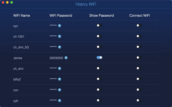 senha de relógio de varredura de rede wifi