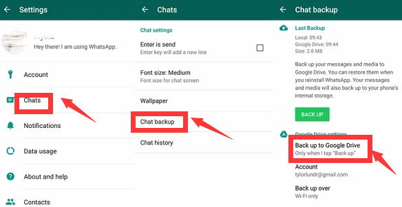 Google 드라이브를 사용하여 Android에서 WhatsApp 메시지를 백업하는 방법