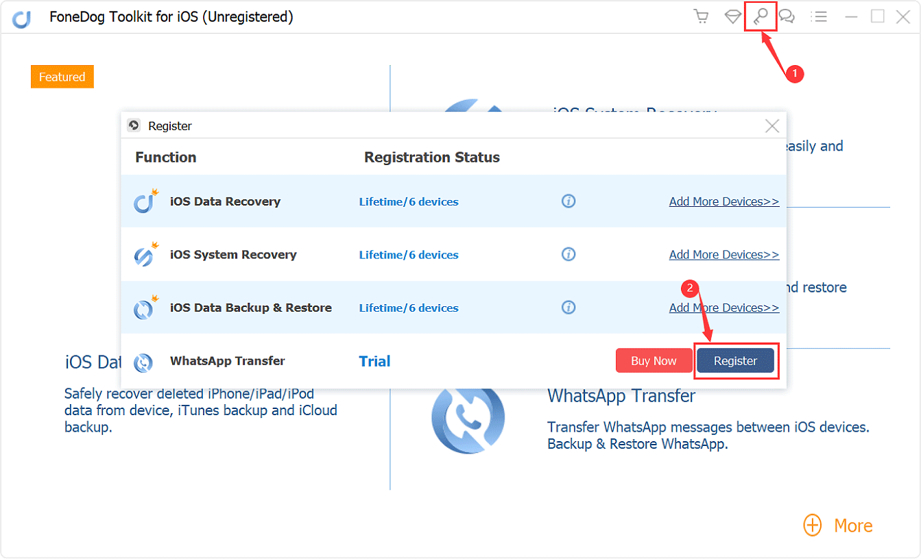 Registra il software