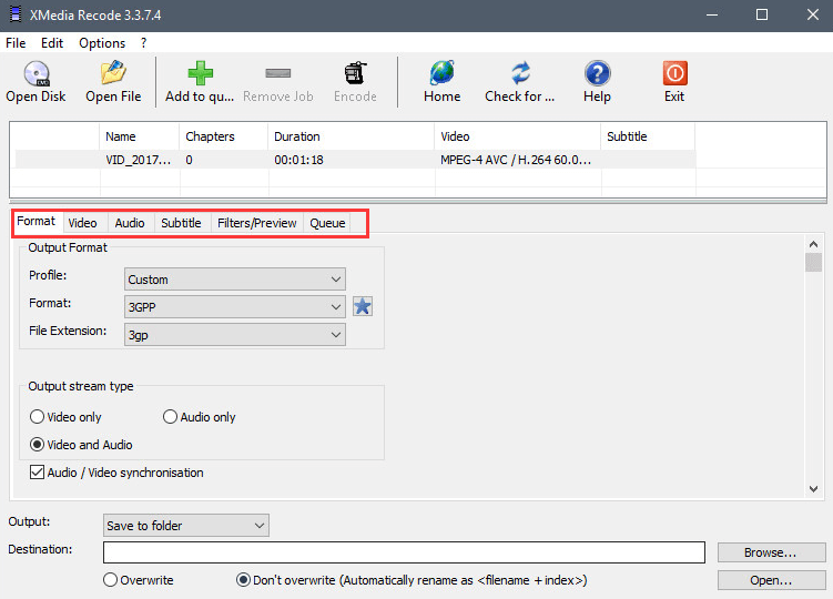 Alternativa completa de redução de DVD usando XMedia Recode