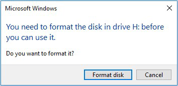 "드라이브에서 디스크를 포맷해야 합니다" 오류 수정