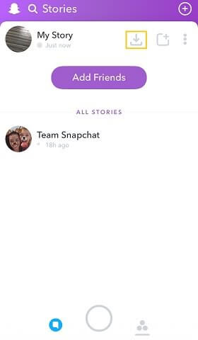 Snapchat Salve sua história