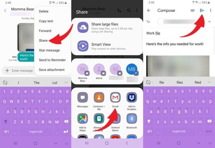 Transfer Text Messages from Android to Email Using Message App