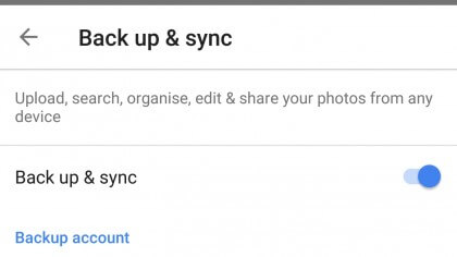 sincronização de backup no google