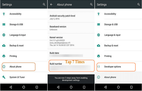 تمكين تصحيح أخطاء USB Android 4.2