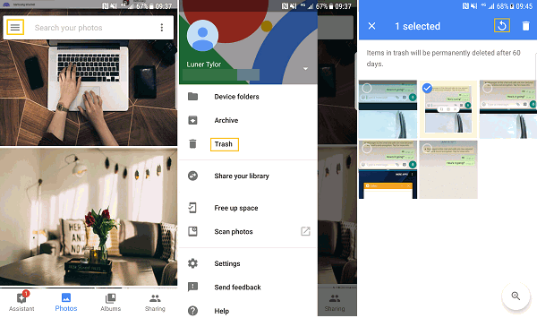 Recover Deleted Photos From Google Photos Trash