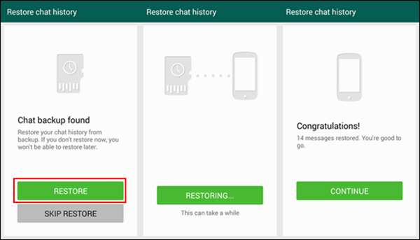 Restaurar conta do Google Whatsapp