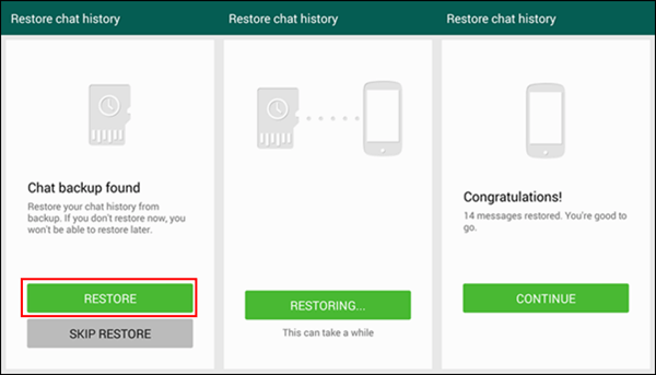 Restore Whatsapp Google Account