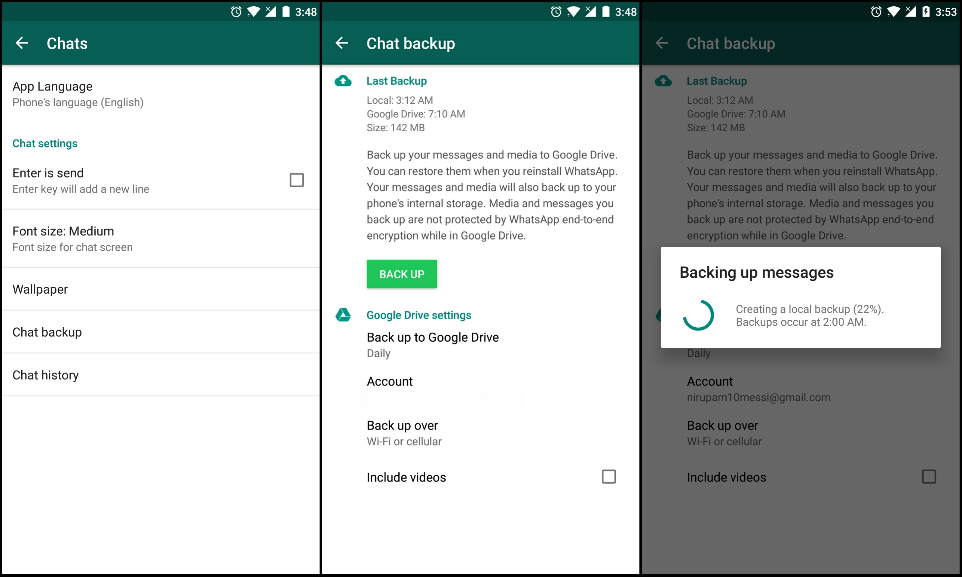 Configurar o Whatsapp de backup do Google Drive