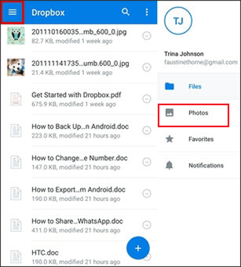 Find Deleted Photos Using Dropbox