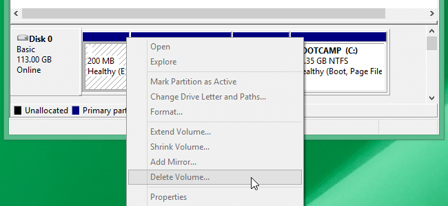 Ta bort en EFI-systempartition