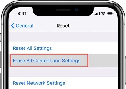 Restablecer iPhone para reparar el correo de voz del iPhone no se elimina