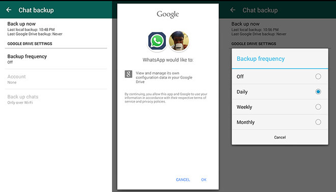 Backup WhatsApp Messages from Google Drive