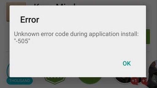 Sulutions Google Play Store error 505