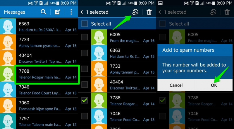 Block Text Messages on Samsung Using Messaging App