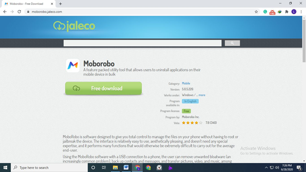 Android에서 PC로 앱을 전송하려면 Moborobo를 설치하십시오.