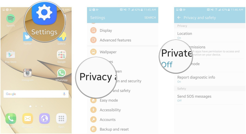 Hide Pictures on Samsung Without App via Private Mode