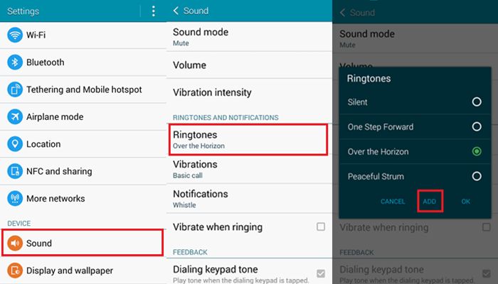 Configuración de tonos de llamada para Android